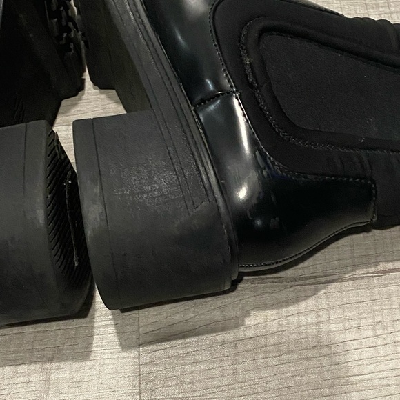 Zara Chelsea Booties Casual Round Toe Chunky Heel Ankle Boots Motorcycle Shoes - Picture 7 of 9